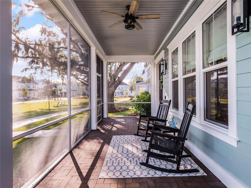 overlook the spacious green space from your screened porch, what a place to relax and take in Florida Weather.