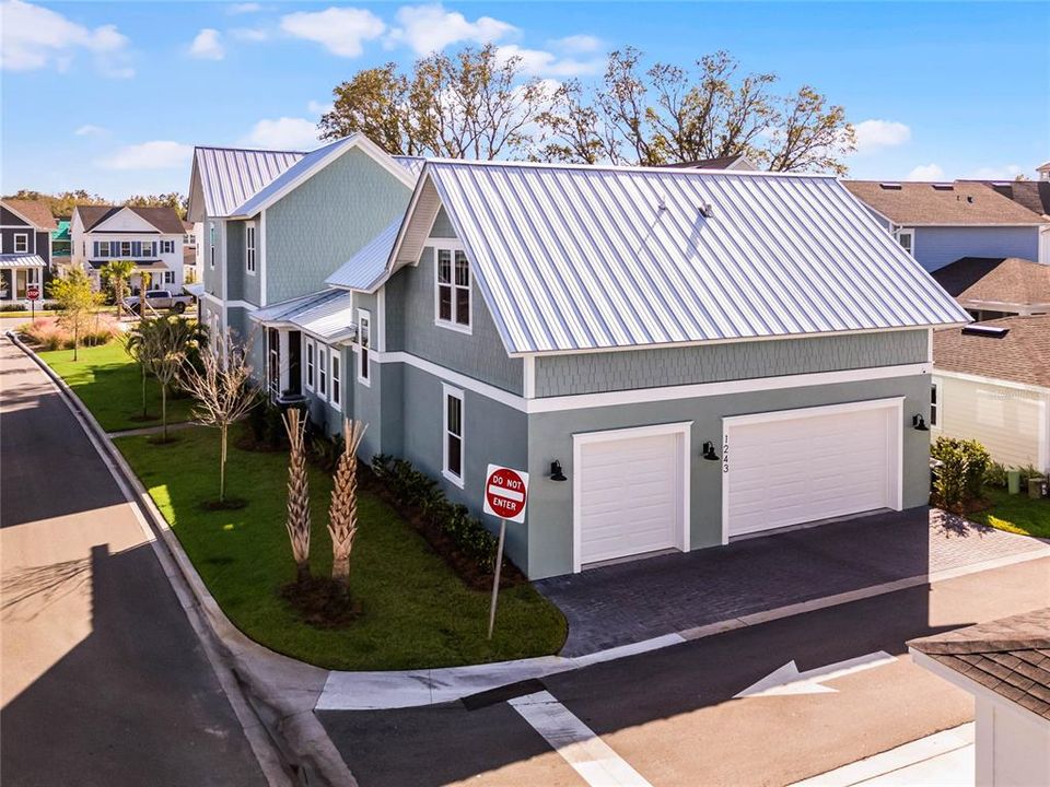 3 car garage with EV charging station