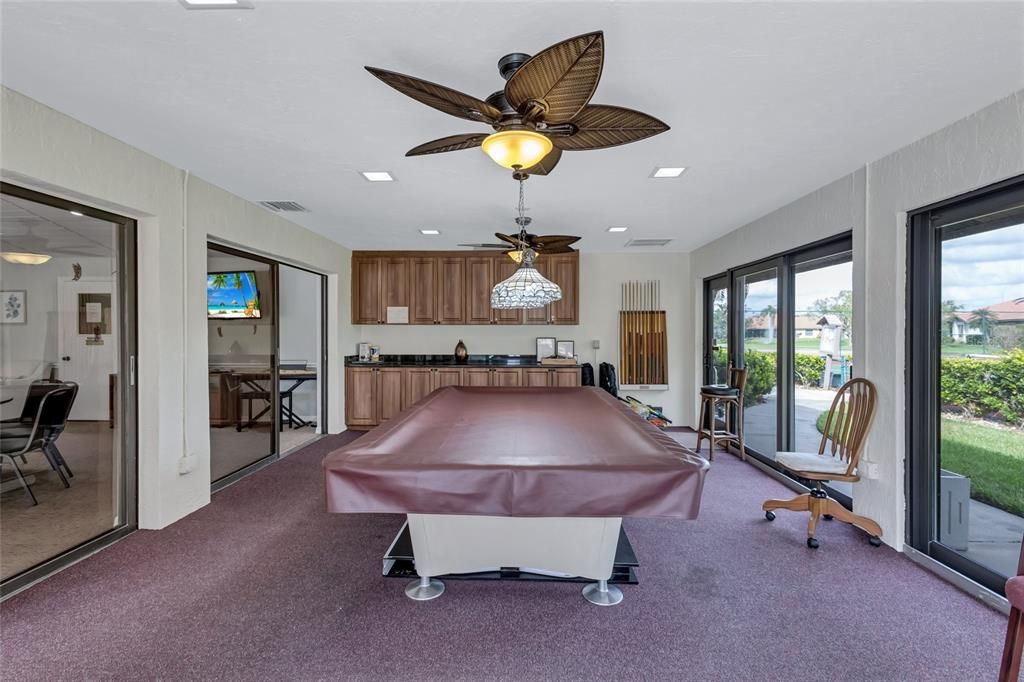 Pool table in clubhouse