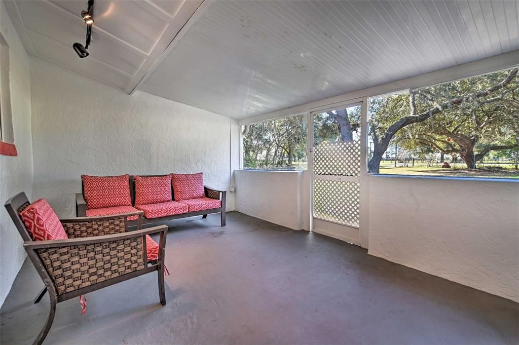 Enclosed front porch with beautiful view