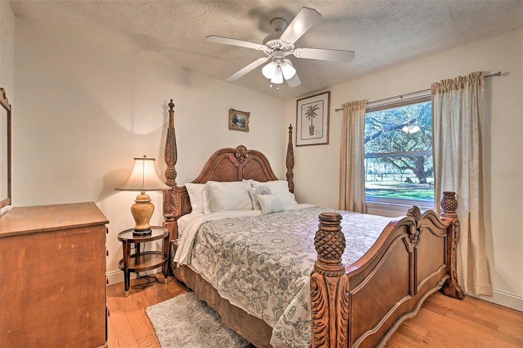 Bedroom 2 w/built in shelving and beautiful view