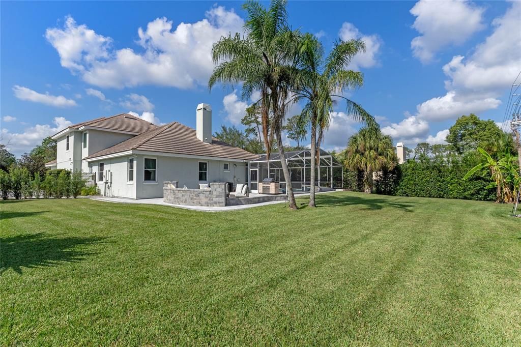 Large fenced backyard