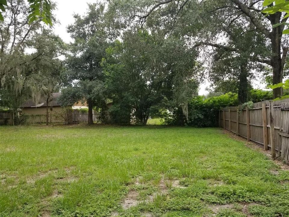 BIG back yard, but NO MOWING! Lawn care IS included