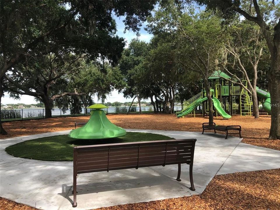 Beautiful lakefront park with playgound