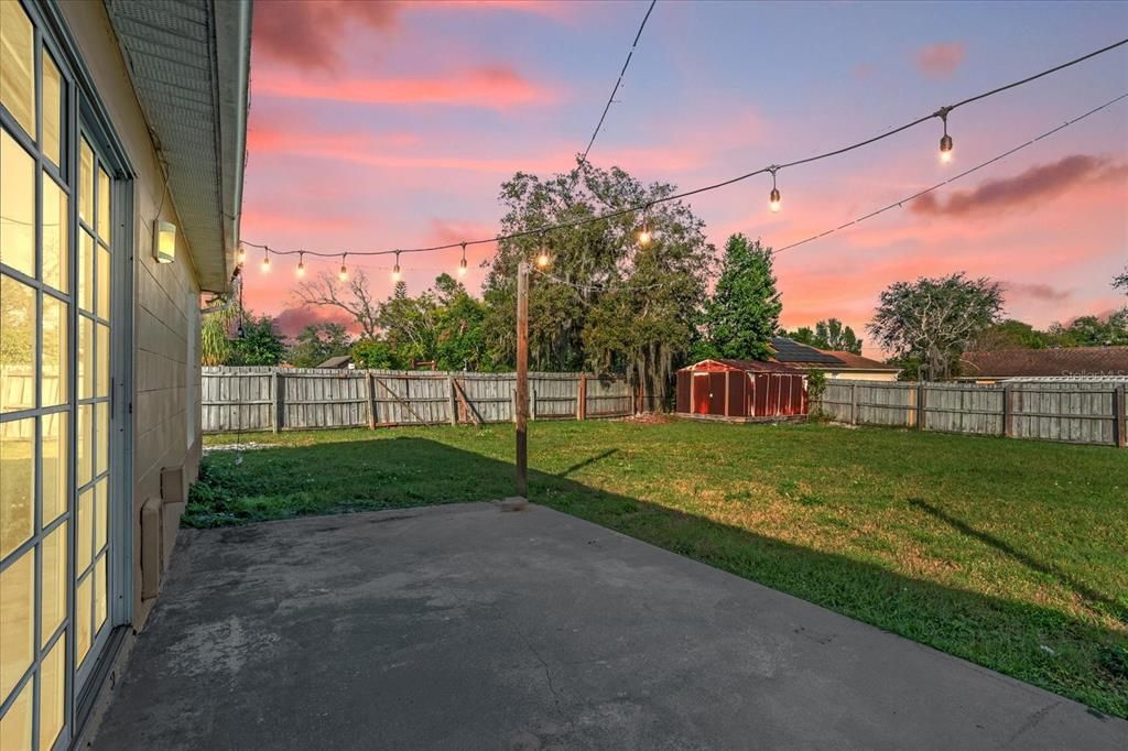 Patio with Fenced Backyard