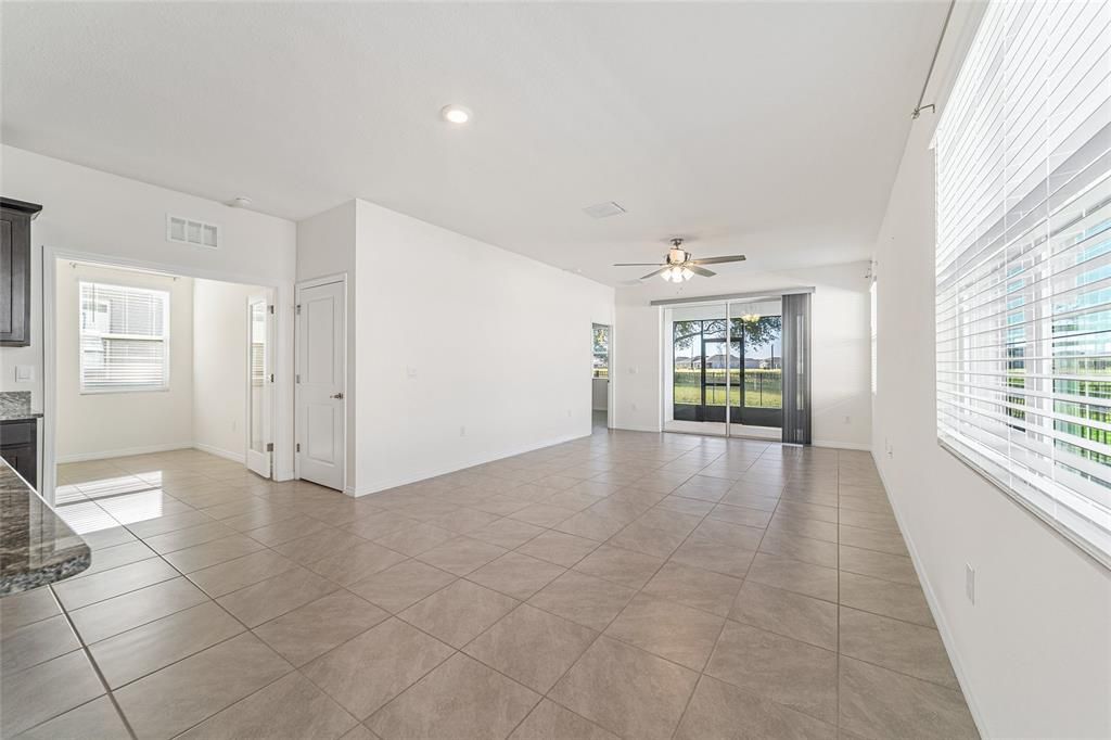 Great Room with ceiling fan