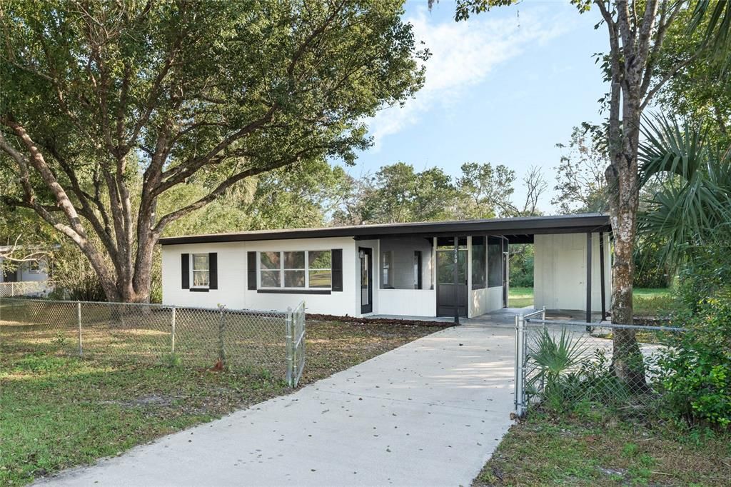 Front View and Driveway