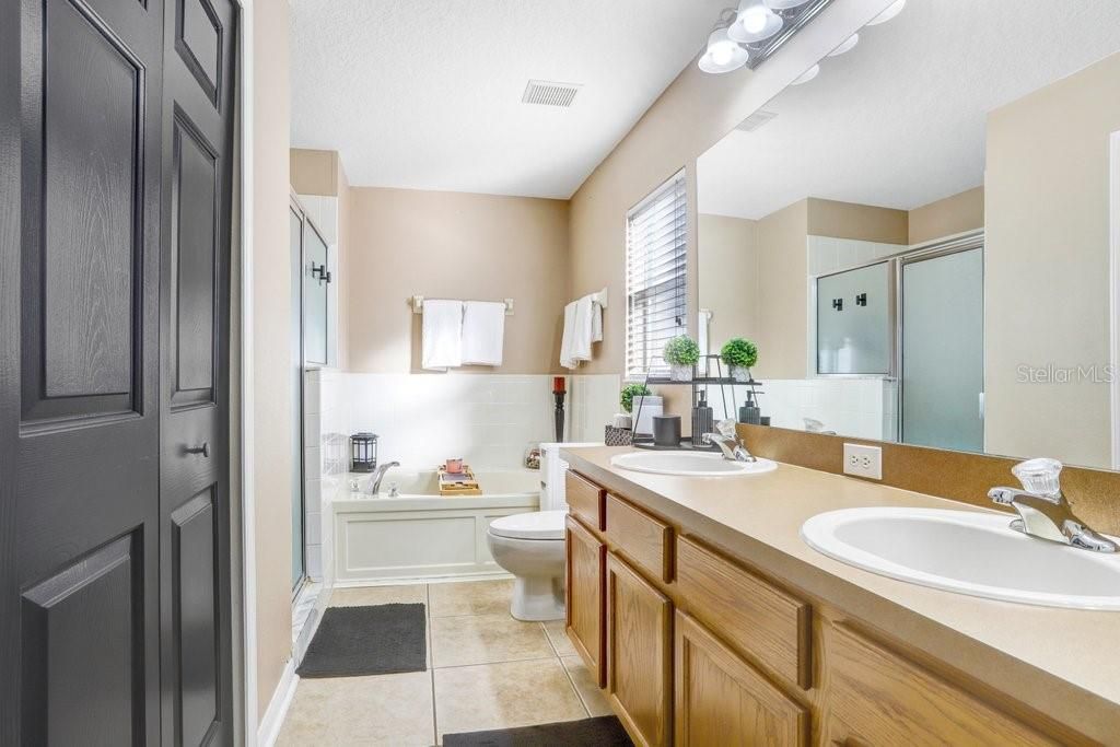 Master Bathroom with stand up shower and soaking tub