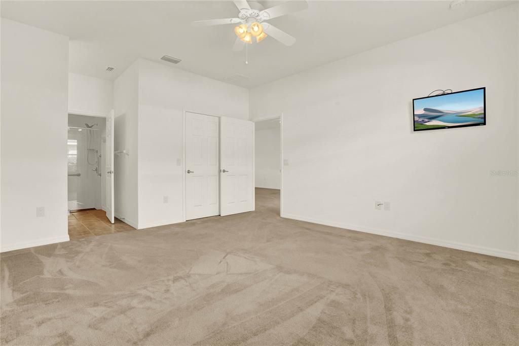 Primary Bedroom Suite with Walk-in Closet & Wall to Wall Carpeting