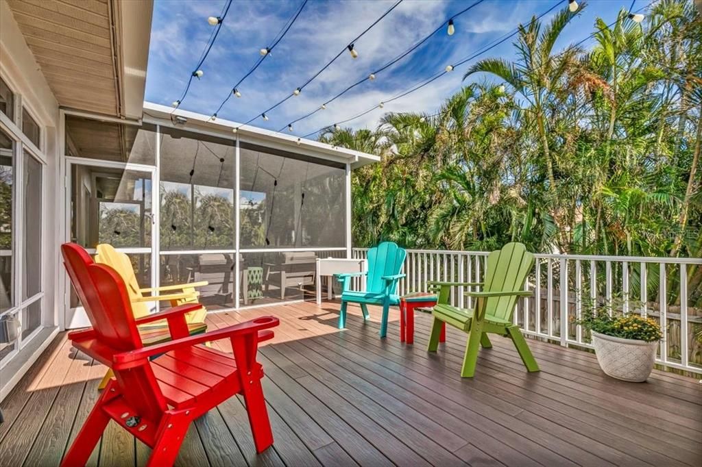 Your outdoor back deck.is perfect for entertaining or to just enjoy the quite serenity.