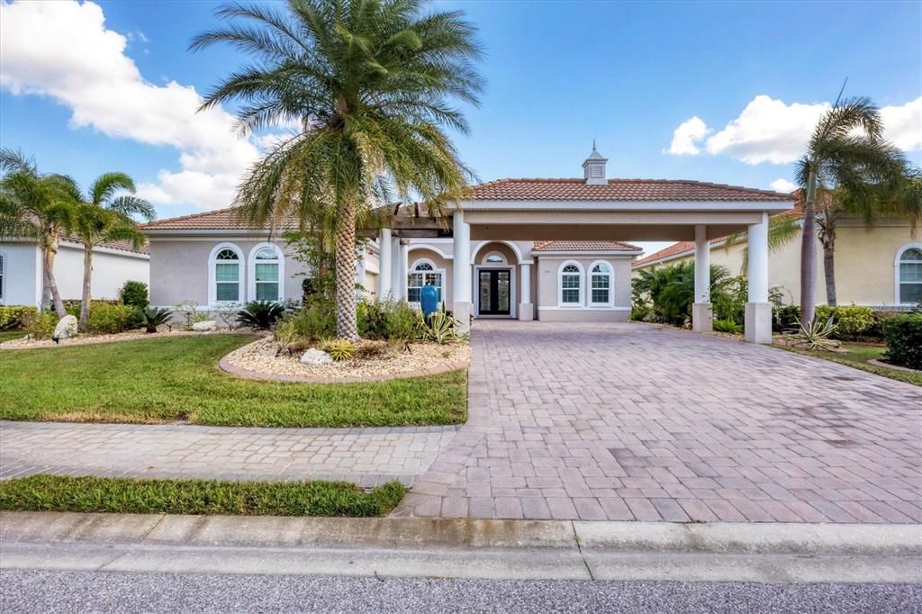 Side-facing garage ensures that the focus is on this gorgeous home- NOT a big garage door!