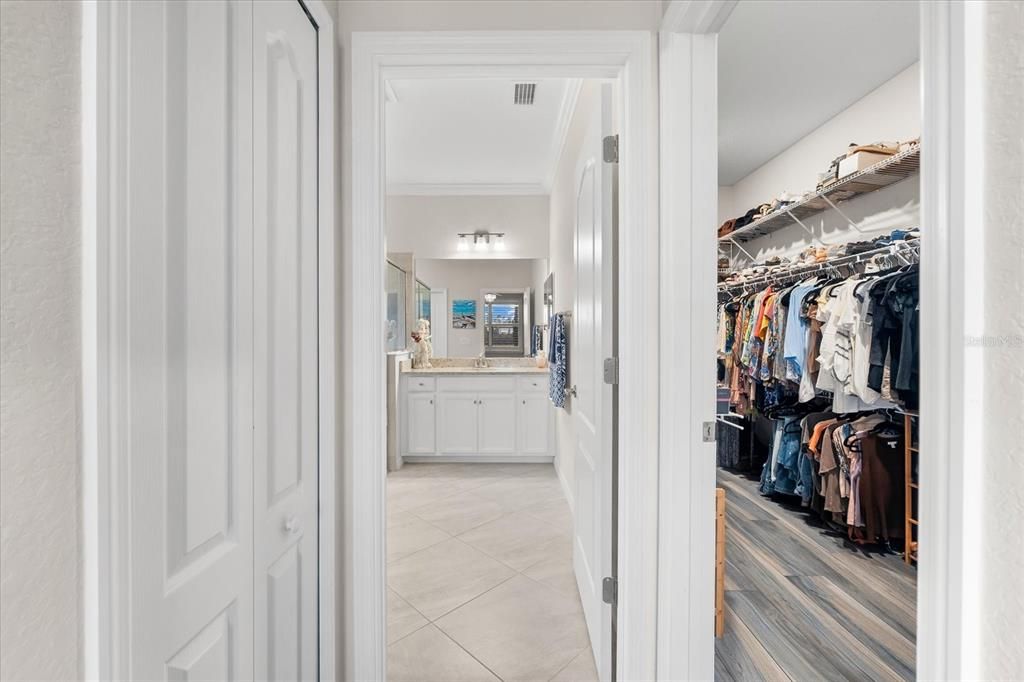 Primary Bathroom with huge walk in closet.