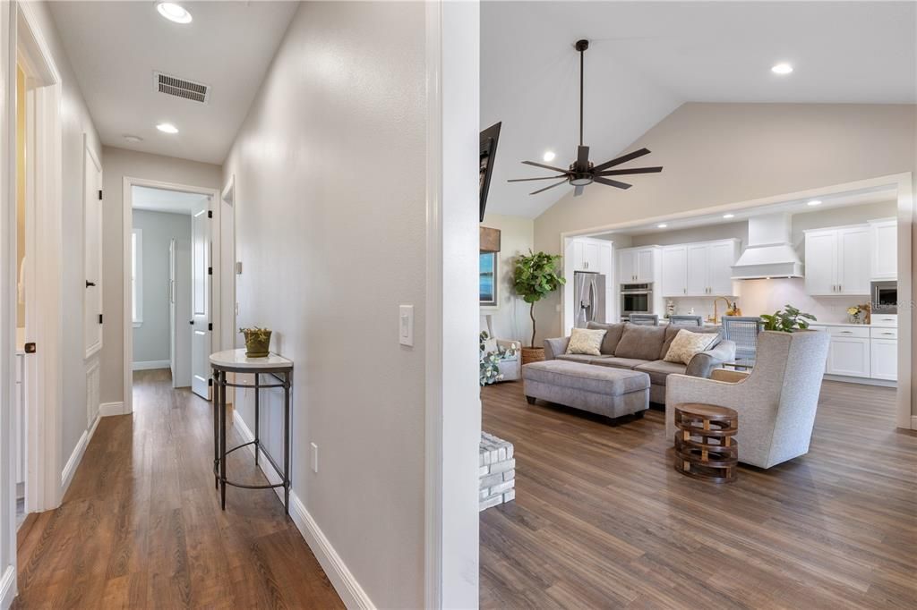 The front hallway leads to (2) secondary bedrooms & a Full Bathroom & huge hall closet.