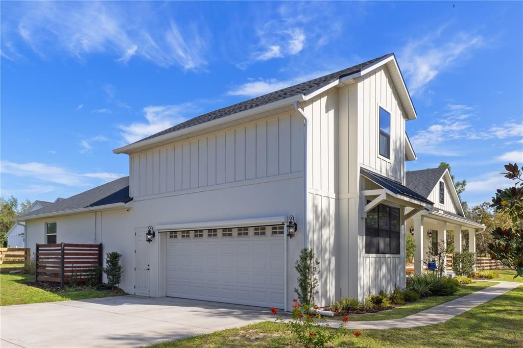 Side Garage Entry to enormous 22 ft. deep x 30 ft. wide garage!