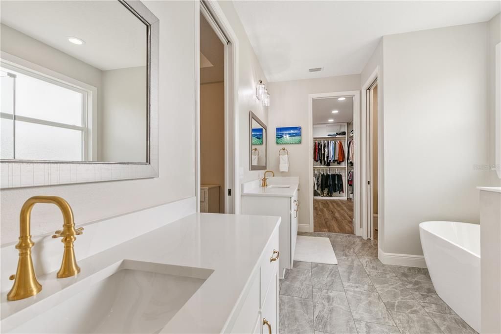 Master Bath leads to the closet of your dreams.