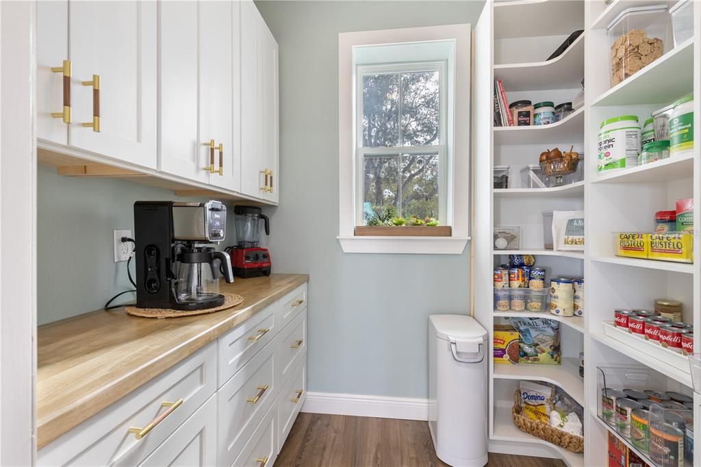 2024 Custom Built Solid Wood, Walk-In Pantry w/NINE additional drawers for storage