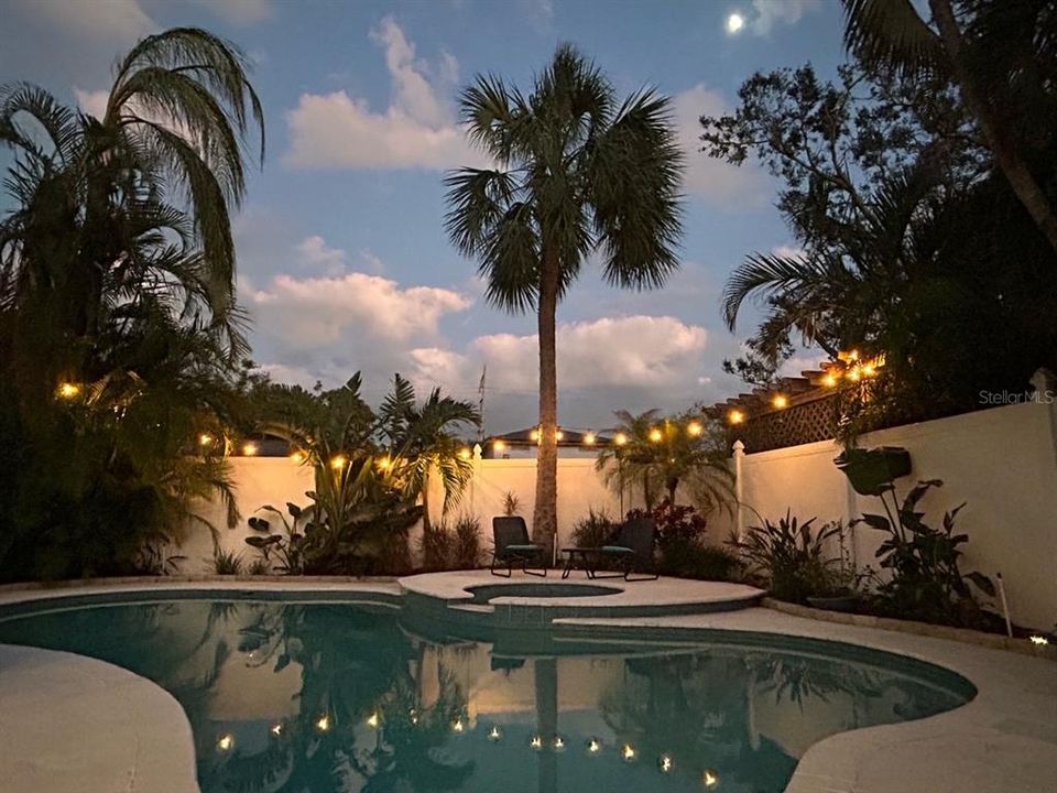 TWILIGHT HOUSE VIEW FROM POOL