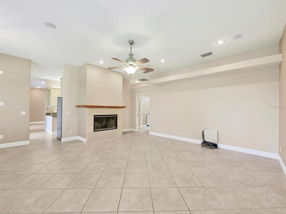 Woodburning Fireplace in Family room