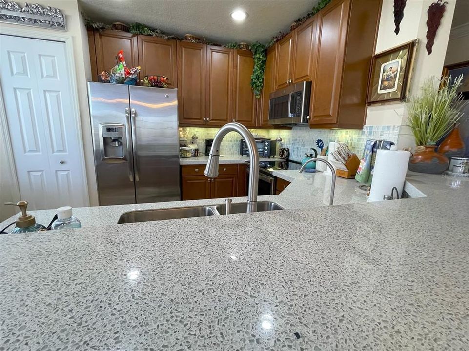 New sparkling quartz countertop