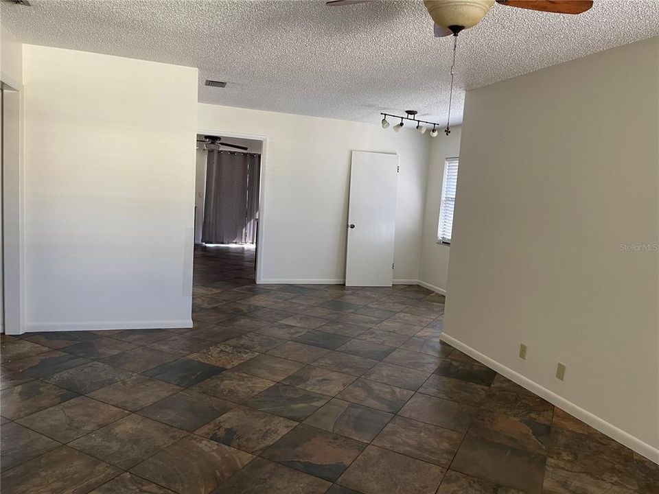 great room and dining area