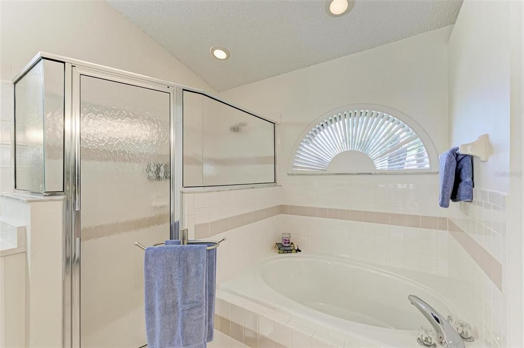 Soaking tub and walk-in shower