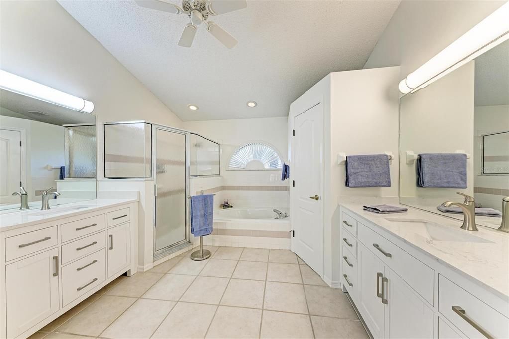 Primary Bathroom with 2 separate vanities