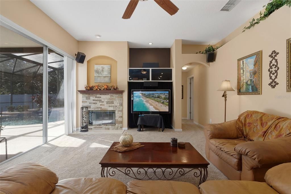 Family Room with View of Bedroom