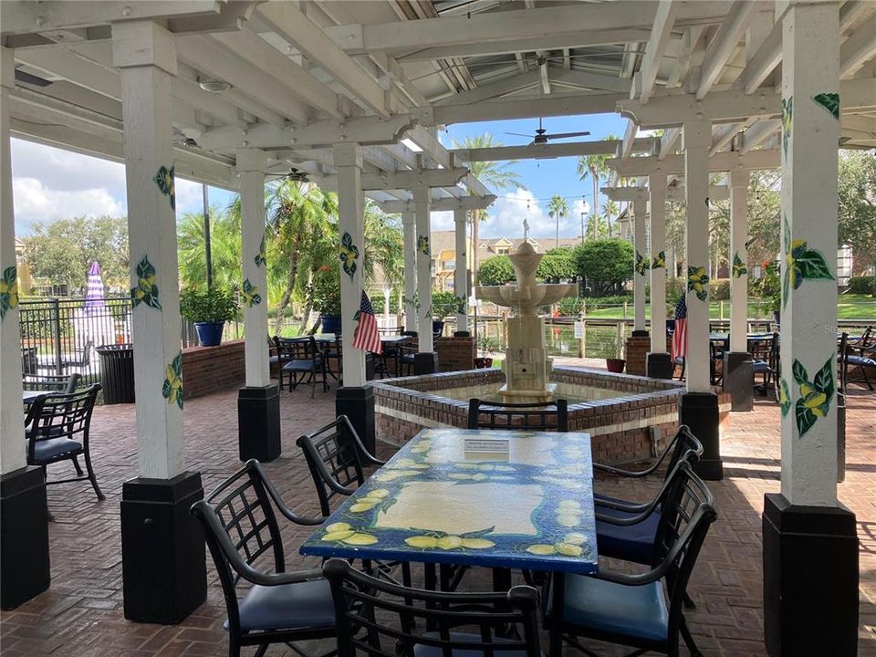 Restaurant courtyard seating