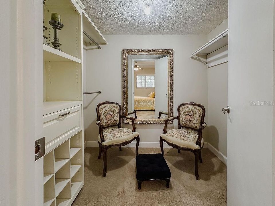 walk-in closet with built in shelving unit