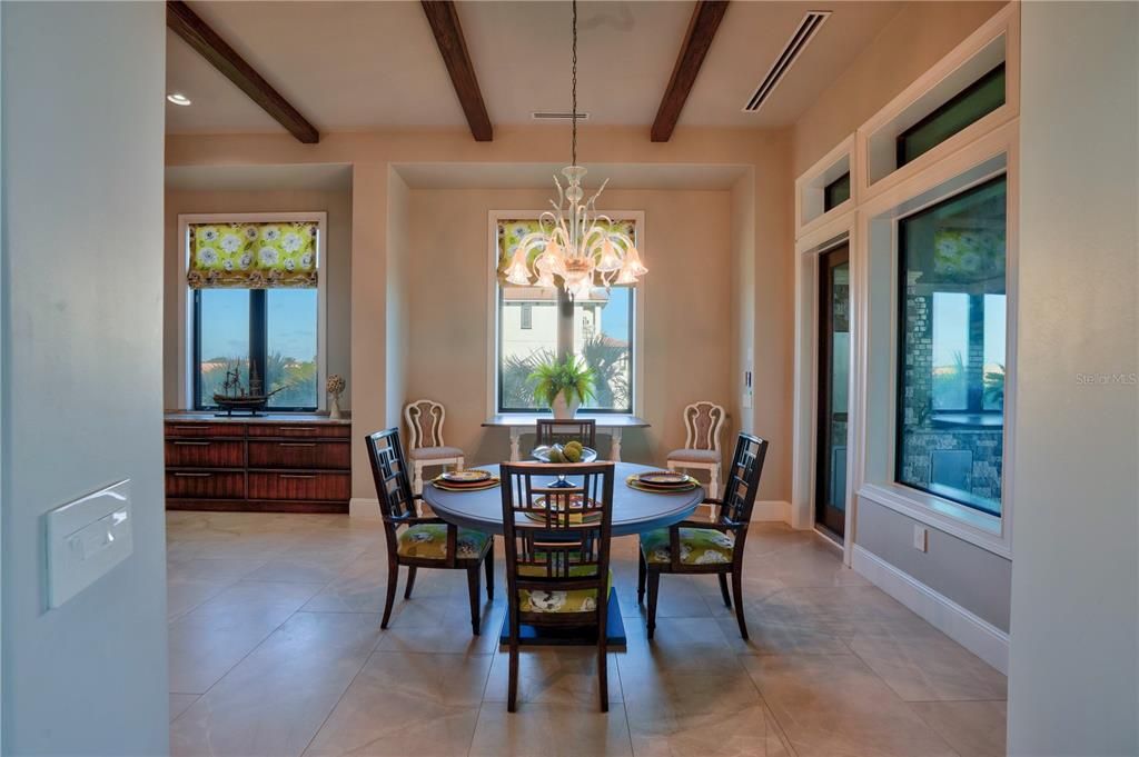 View from family room entering the kitchen