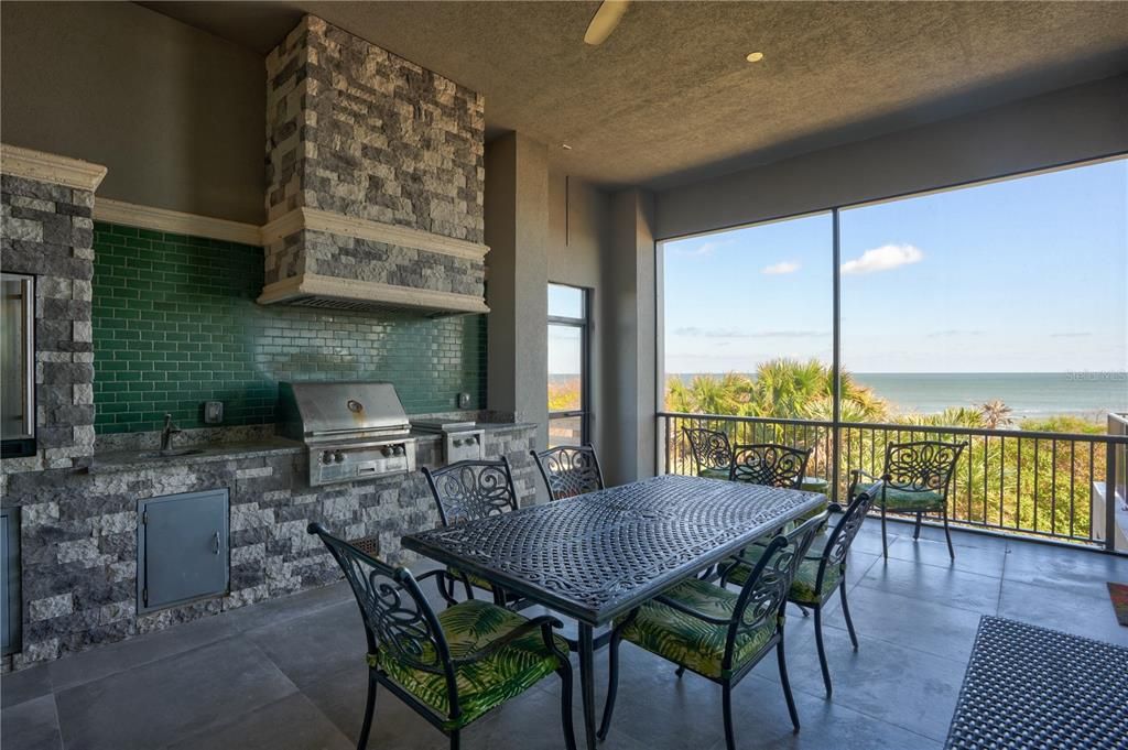 outdoor kitchen with stunning view of Atlantic ocean (Off of kitchen)