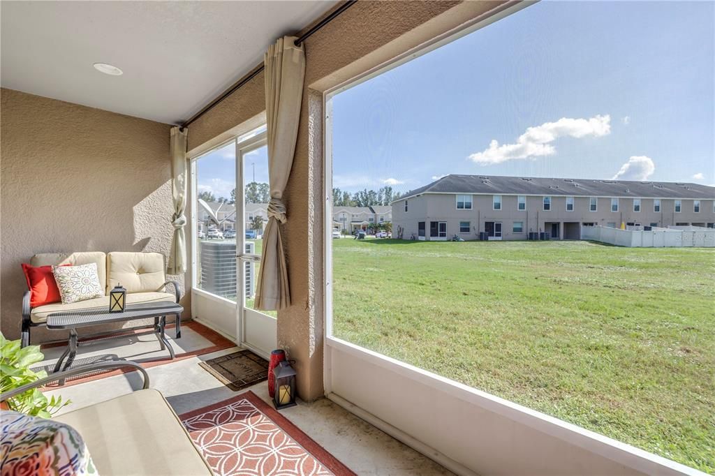 enclosed patio with storage