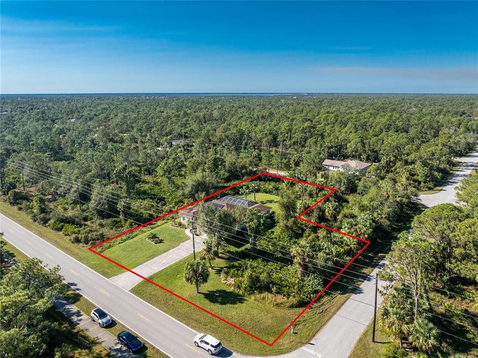 Property to the SW with Charlotte Harbor on the horizon.