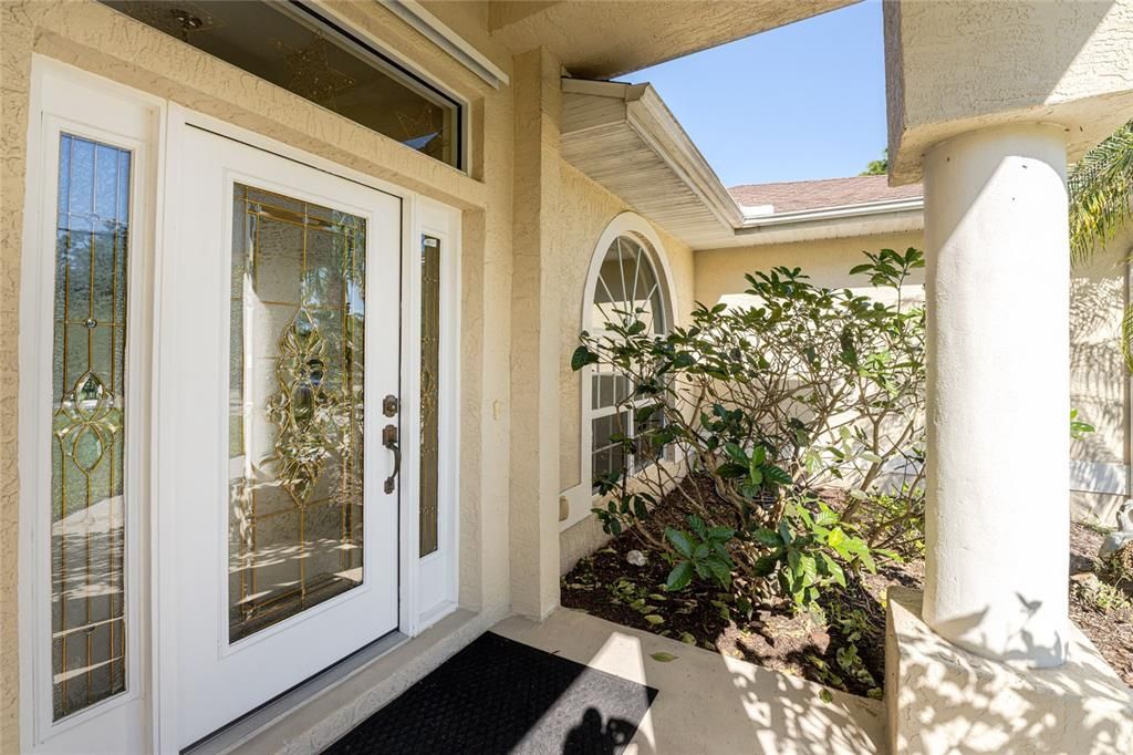 Leaded entry door & sidelights are just the beginning of the upgraded details.