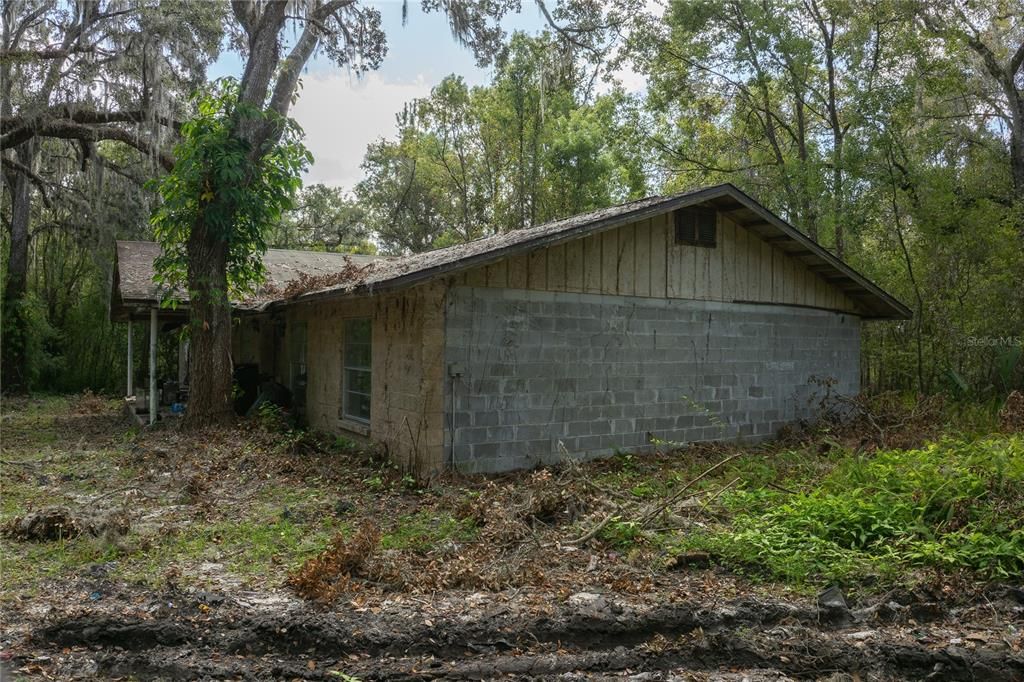 vacant abandoned home on 3 acre lot adjacent to Endsley Rd with road access.