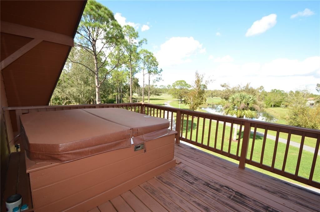 Balcony off Master bedroom with hot tub