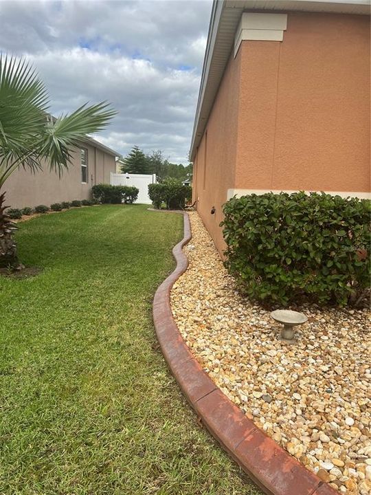 Side yard to back of house.