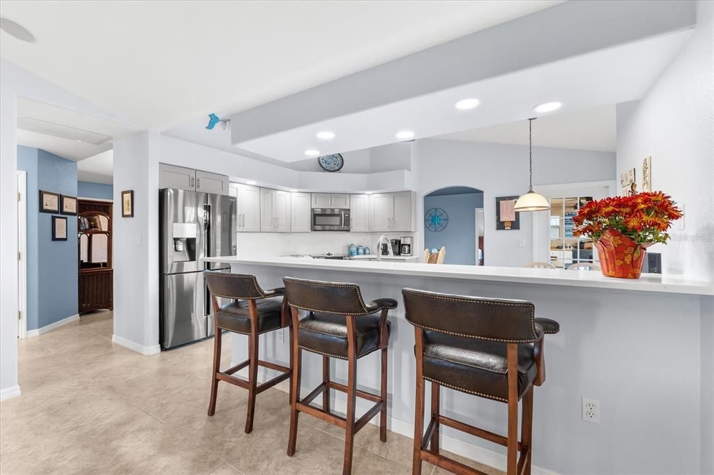 Spacious Kitchen Featuring Breakfast Bar