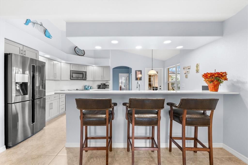 Spacious Kitchen Featuring Breakfast Bar