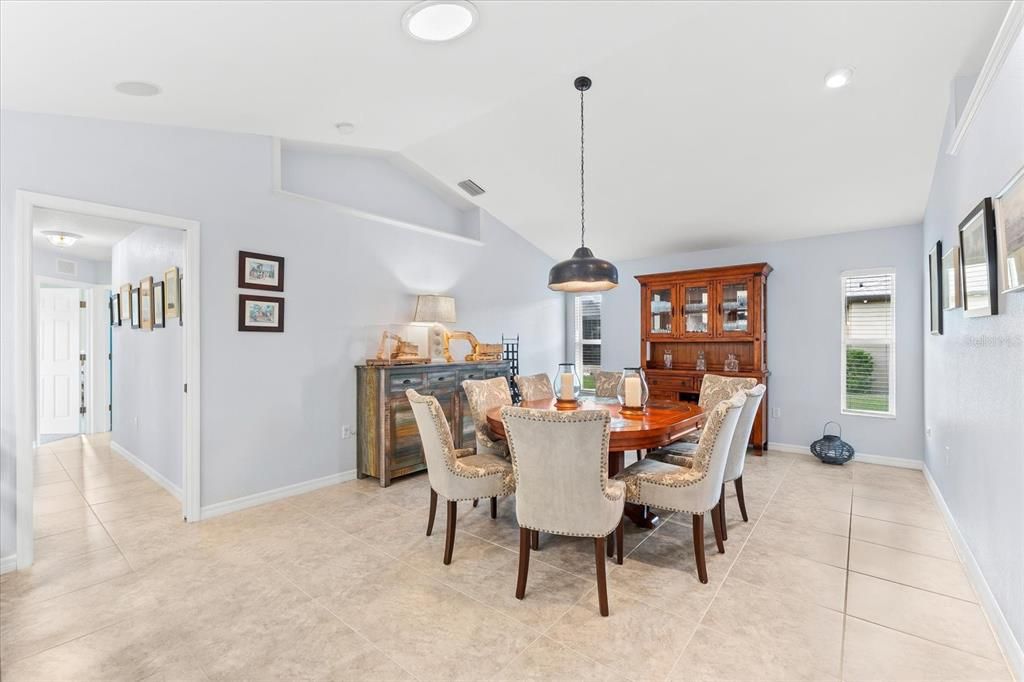 Large Dining Room with High Ceiling