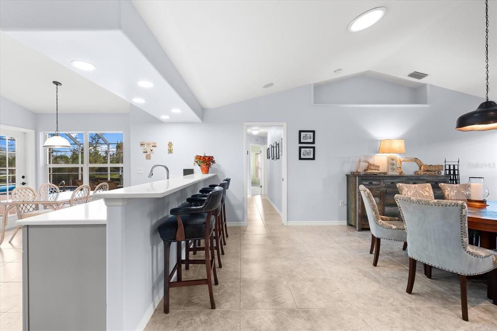 Large Dining Room Featuring Sun Lighting