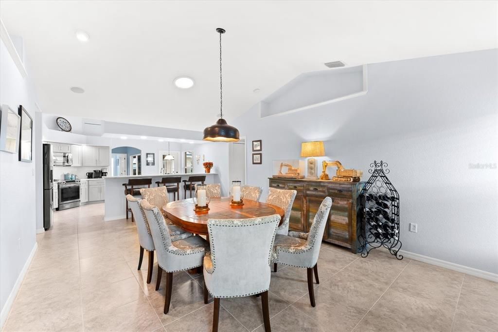 Large Dining Room with High Ceiling