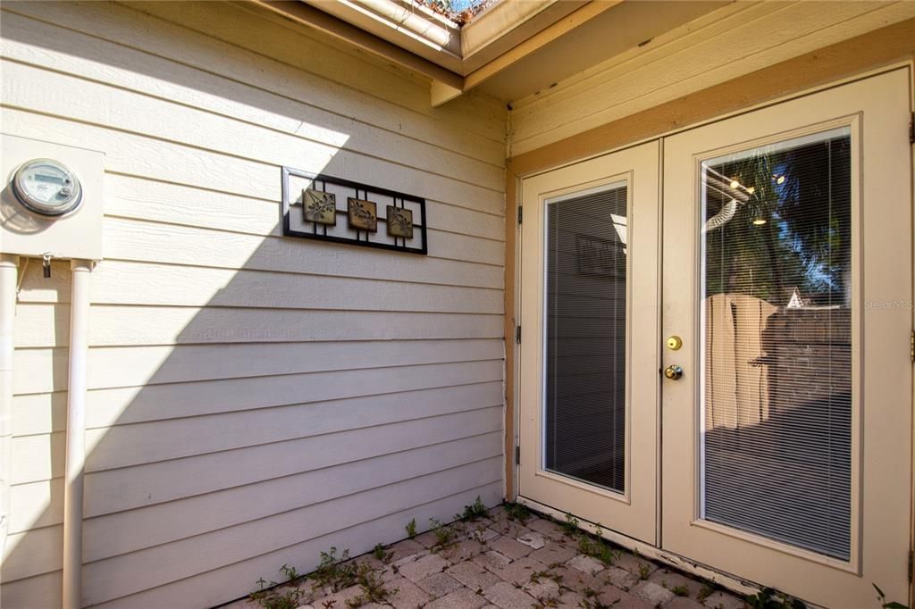 Front patio off of kitchen in the front.