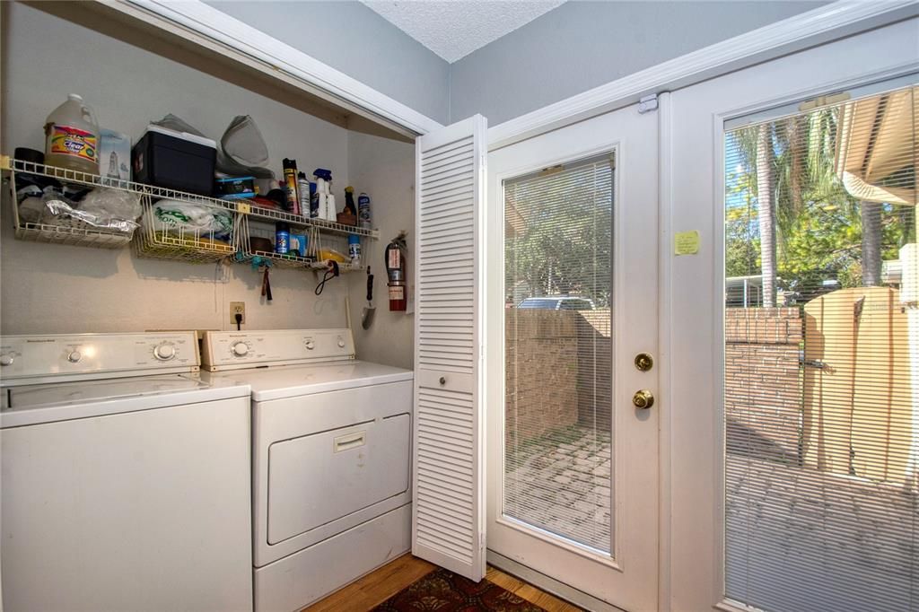 Laundry closet in kitchen