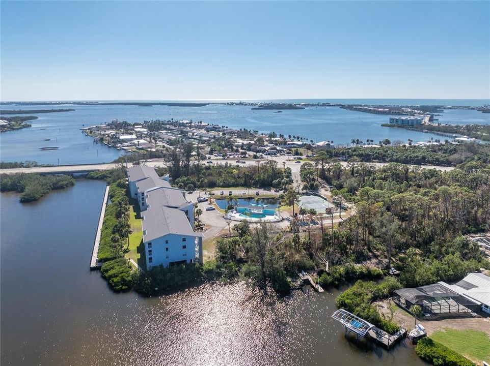 Aerial view of the community, looking toward Lemon Bay