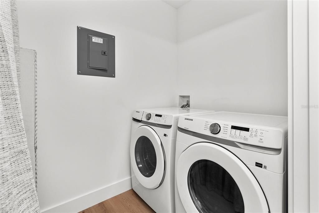 Brand new, full size washer and dryer for tenant's use.