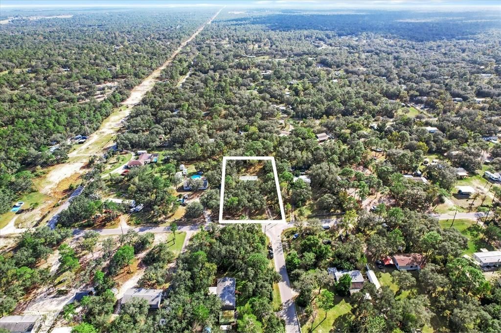 Aerial View of Property Outlined