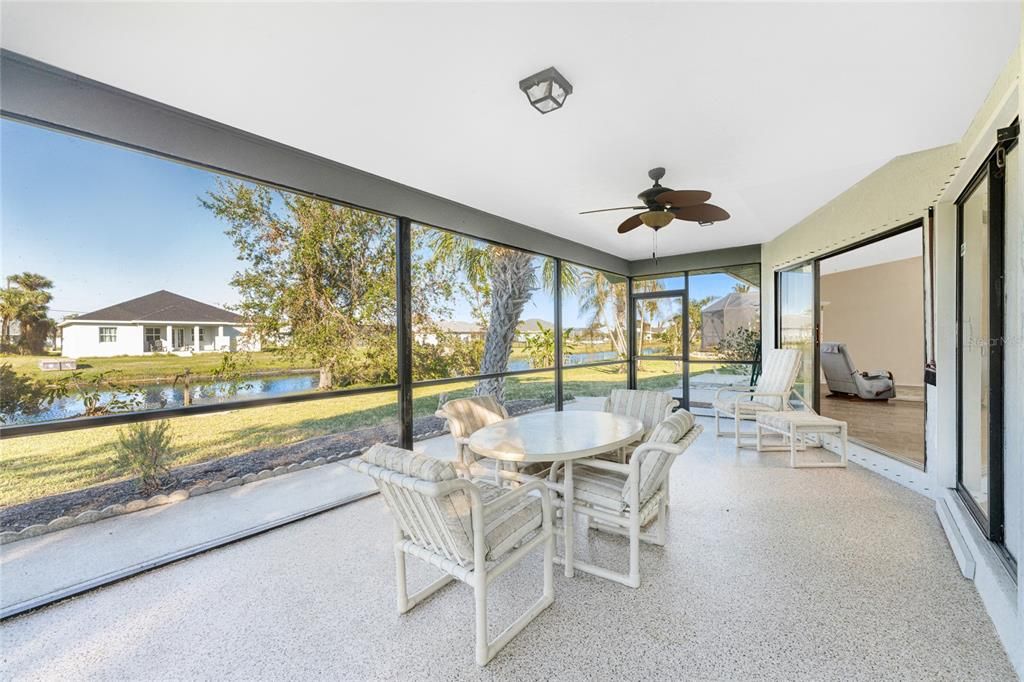 The sliding glass doors provide many ways to enter your lanai while providing great natural light.