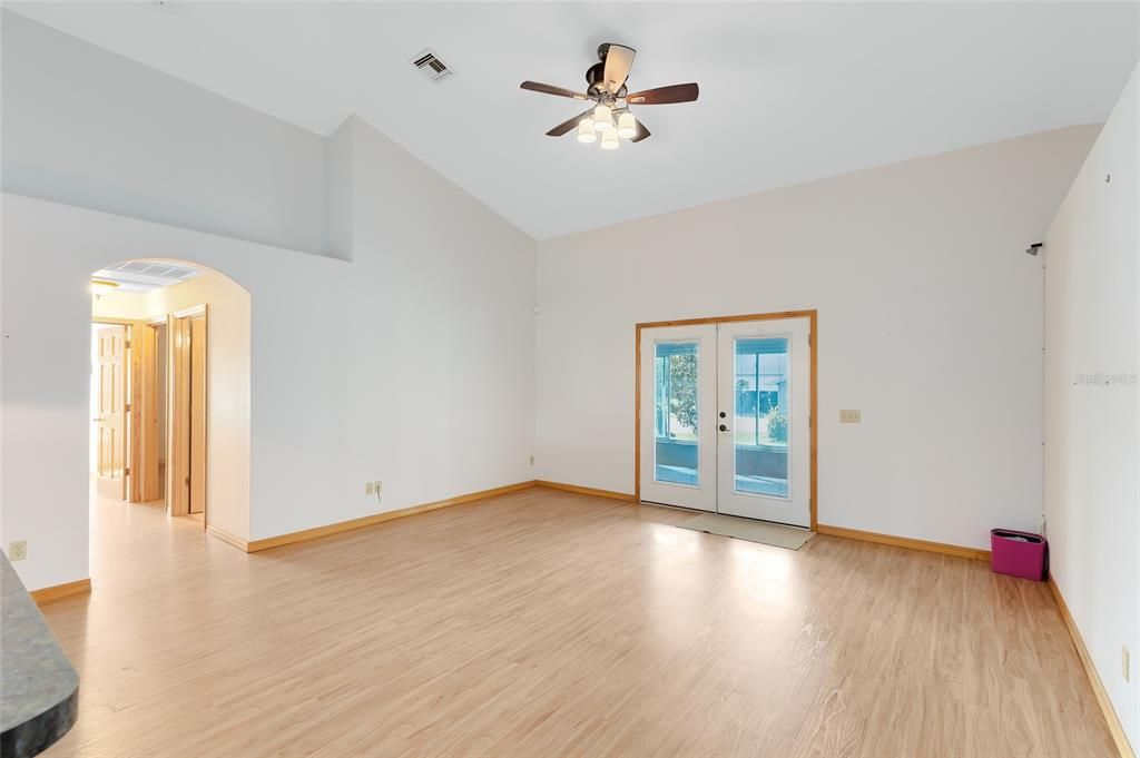 Family room leading to Florida room and Guest Bedroom