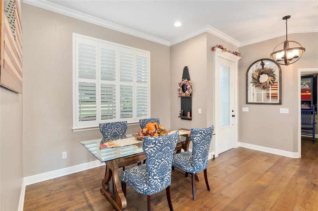 DINING ROOM WITH PLANTATION SHUTTERS